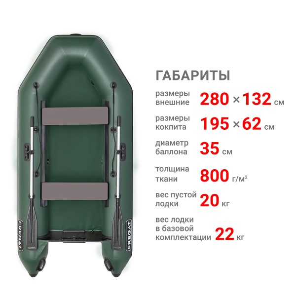 280 Е Лодка (зеленая 2642)